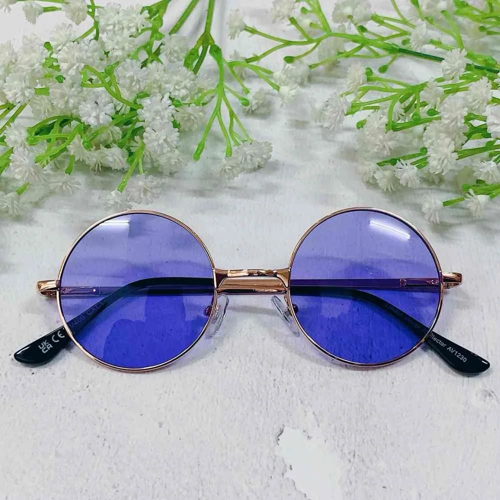 SOLD❌  NWT• Retro Unisex, Purple Oval Sunglasses🌟 - Picture 3 of 7